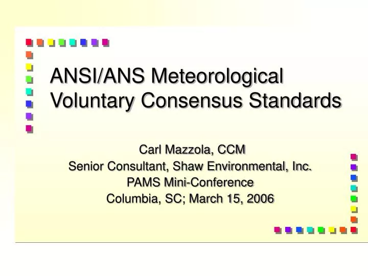 ansi ans meteorological voluntary consensus standards