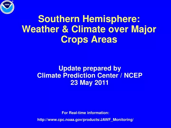 southern hemisphere weather climate over major crops areas