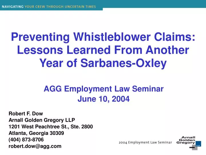 preventing whistleblower claims lessons learned from another year of sarbanes oxley
