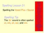 Spelling Lesson 31 - slide 1