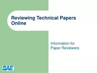 Reviewing Technical Papers Online