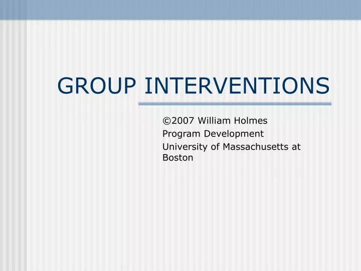 group interventions