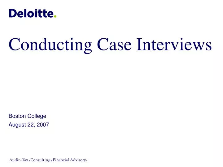 conducting case interviews