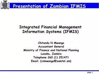 Integrated Financial Management Information Systems (IFMIS)