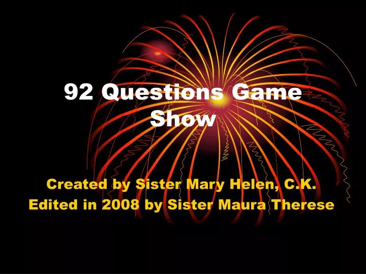 92 questions game show