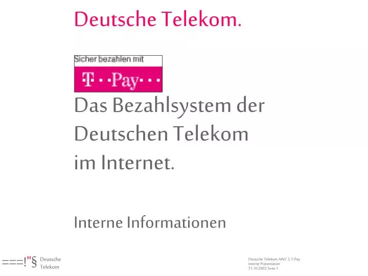 deutsche telekom das bezahlsystem der deutschen telekom im internet interne informationen