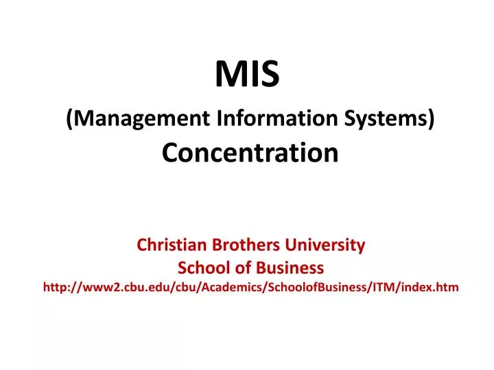 mis management information systems concentration