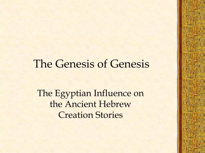 the genesis of genesis