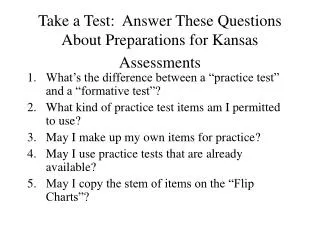 Take a Test: Answer These Questions About Preparations for Kansas Assessments