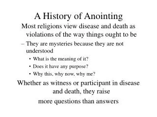 A History of Anointing