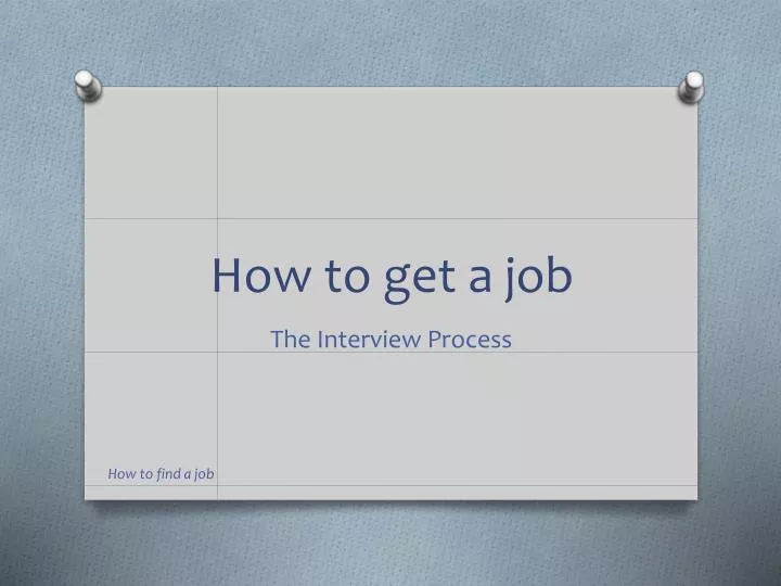 how to get a job