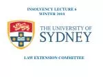 INSOLVENCY LECTURE 6 WINTER 2010