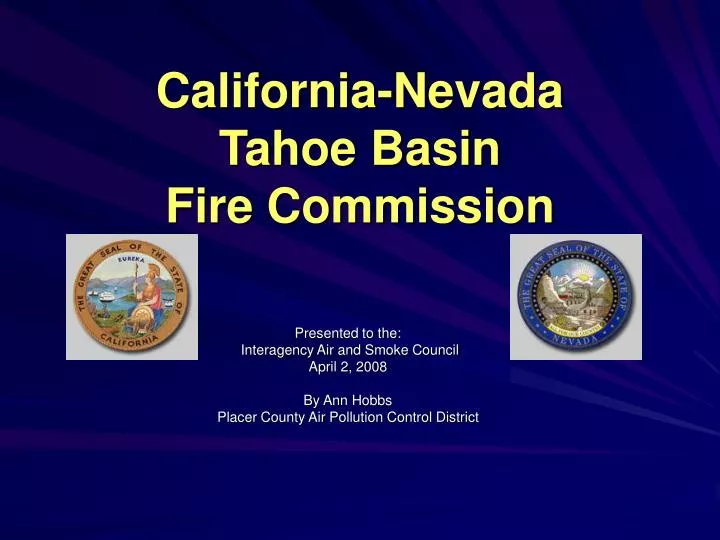 california nevada tahoe basin fire commission