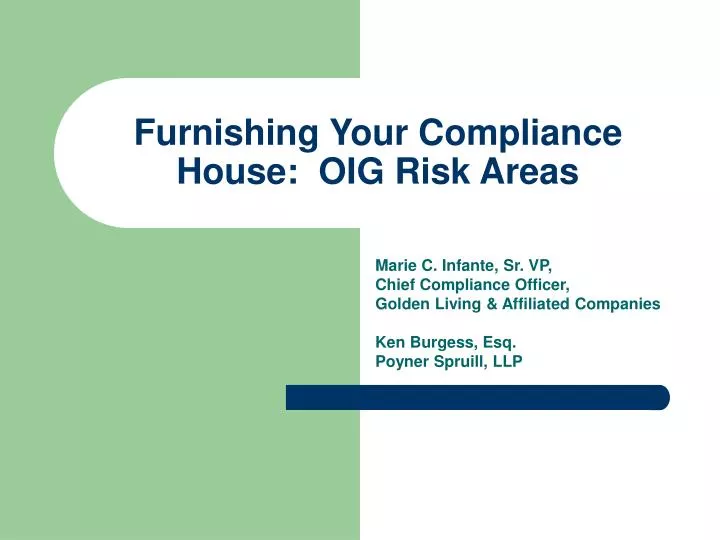 furnishing your compliance house oig risk areas