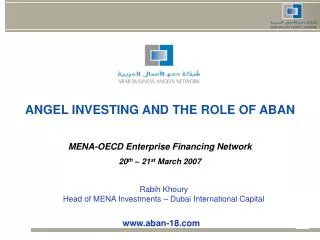 ANGEL INVESTING AND THE ROLE OF ABAN