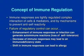 Concept of Immune Regulation