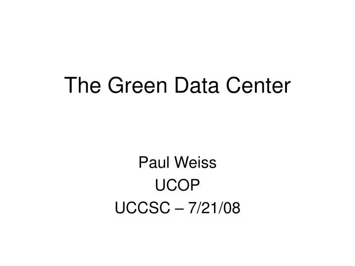 the green data center