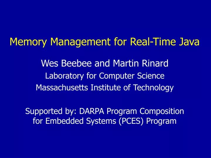 memory management for real time java