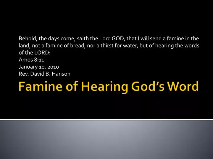 famine of hearing god s word