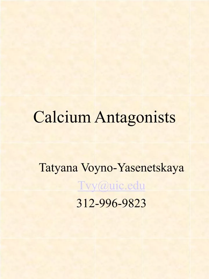 calcium antagonists