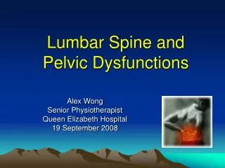Lumbar Spine and P elvic Dysfunctions