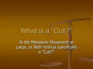 What is a “Cult?”