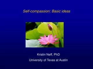 Self-compassion: Basic ideas