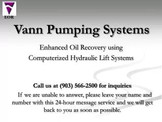 Vann Pumping Systems