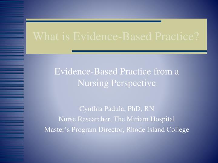 what is evidence based practice