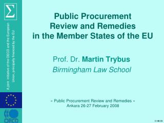 Public Procurement Review and Remedies in the Member States of the EU