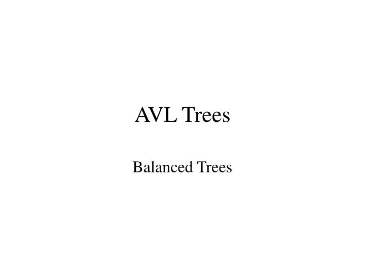 avl trees