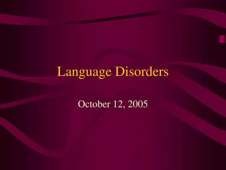 language disorders