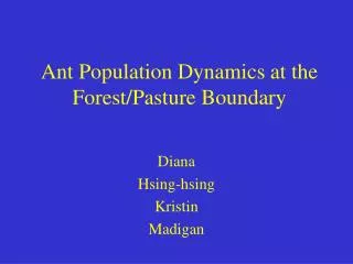 Ant Population Dynamics at the Forest/Pasture Boundary