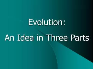 Evolution: An Idea in Three Parts