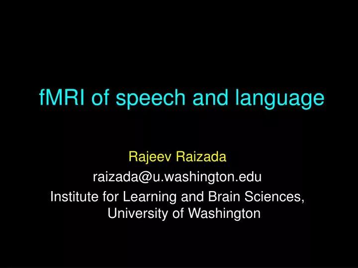 fmri of speech and language