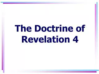 The Doctrine of Revelation 4
