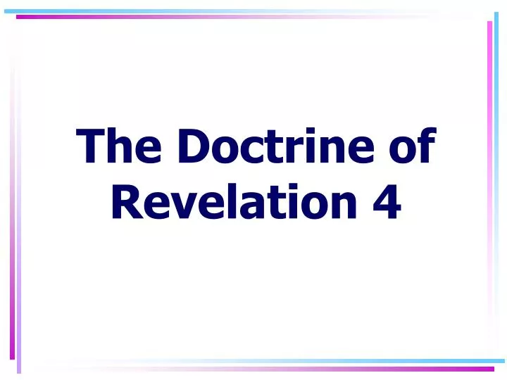 the doctrine of revelation 4