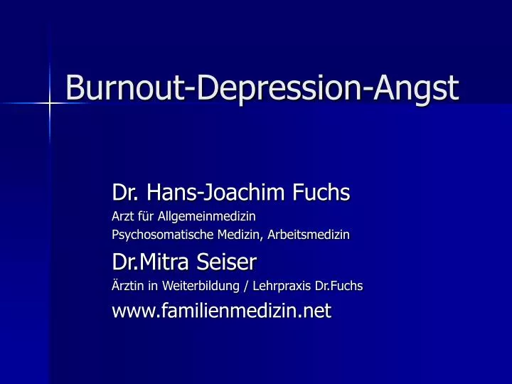 burnout depression angst