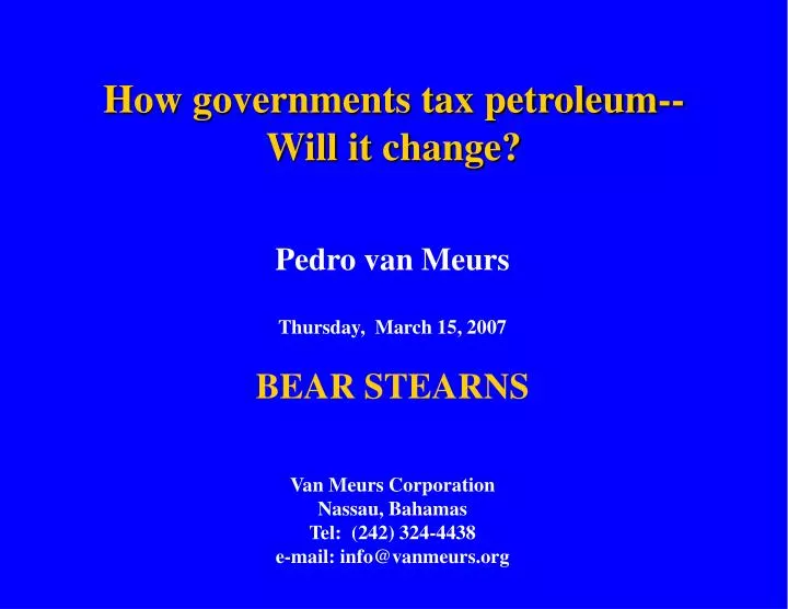 how governments tax petroleum will it change