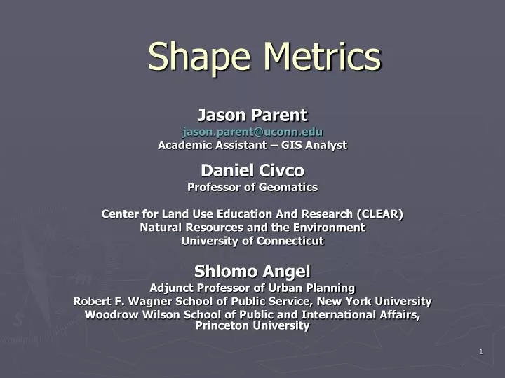shape metrics