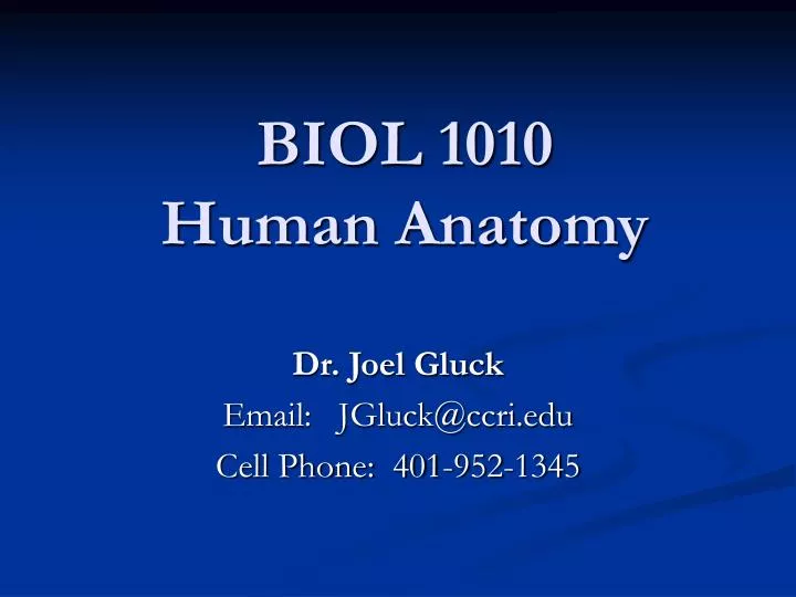 biol 1010 human anatomy
