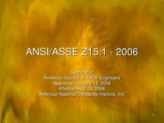 ANSI/ASSE Z15.1 - 2006