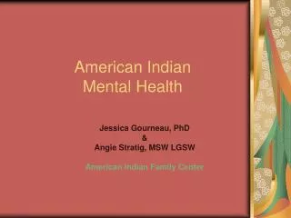 American Indian Mental Health