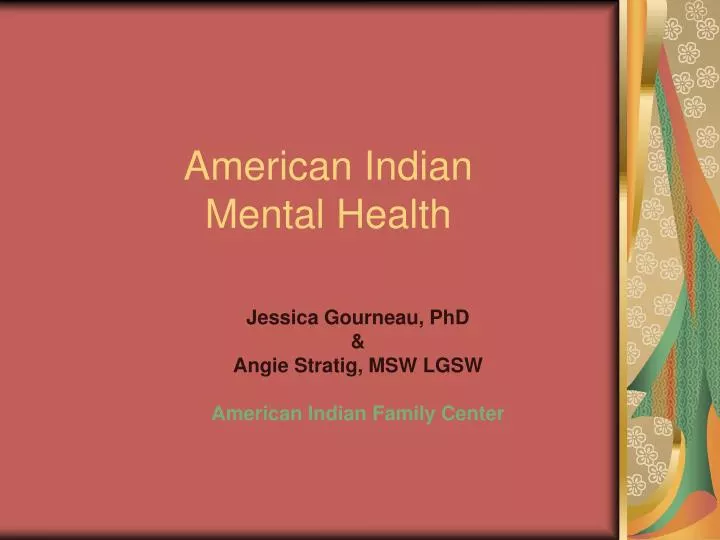 american indian mental health
