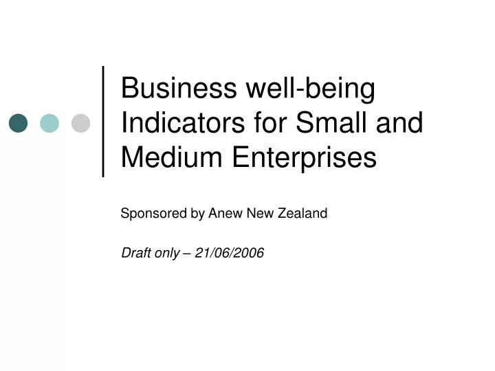 business well being indicators for small and medium enterprises