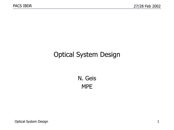 optical system design