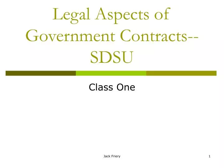 legal aspects of government contracts sdsu