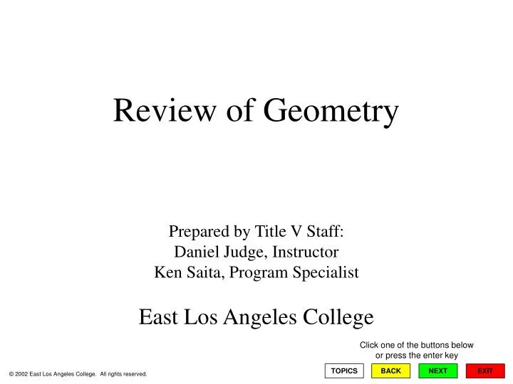 review of geometry