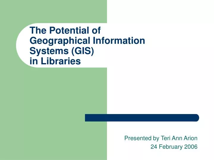 the potential of geographical information systems gis in libraries