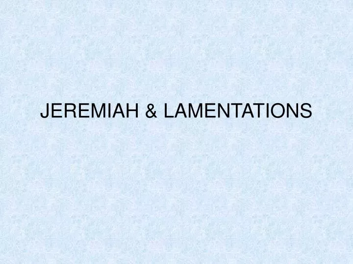 jeremiah lamentations